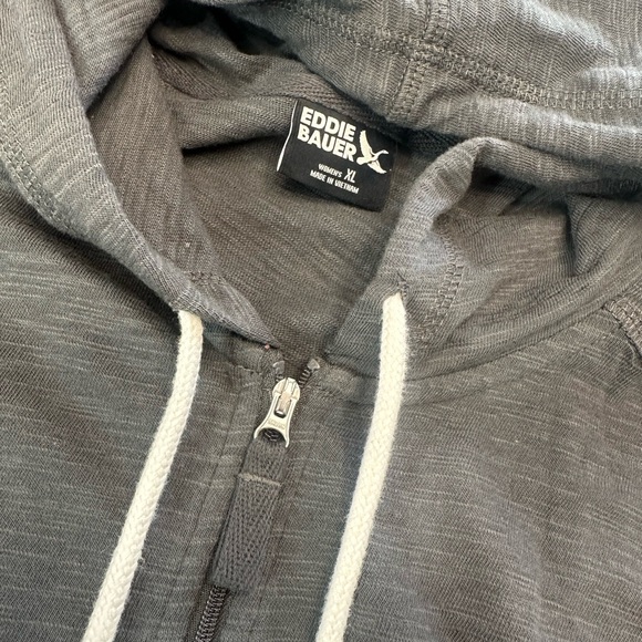 Eddie Bauer Cotton Dark Gray Zip-Up Hoodie - Picture 4 of 8